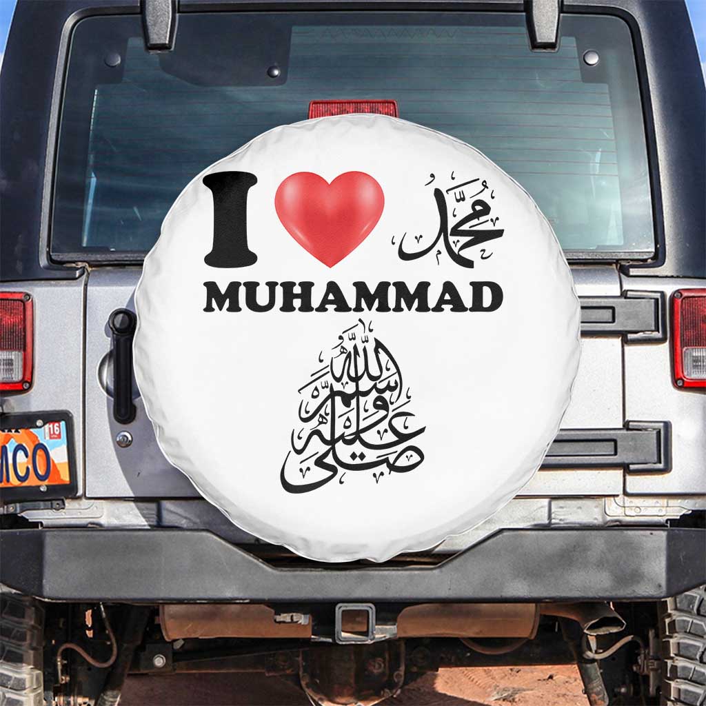 I Love Muhammad Spare Tire Cover Musliam Identity Faith Peace Pride Islamic Calligraphy - Wonder Print Shop