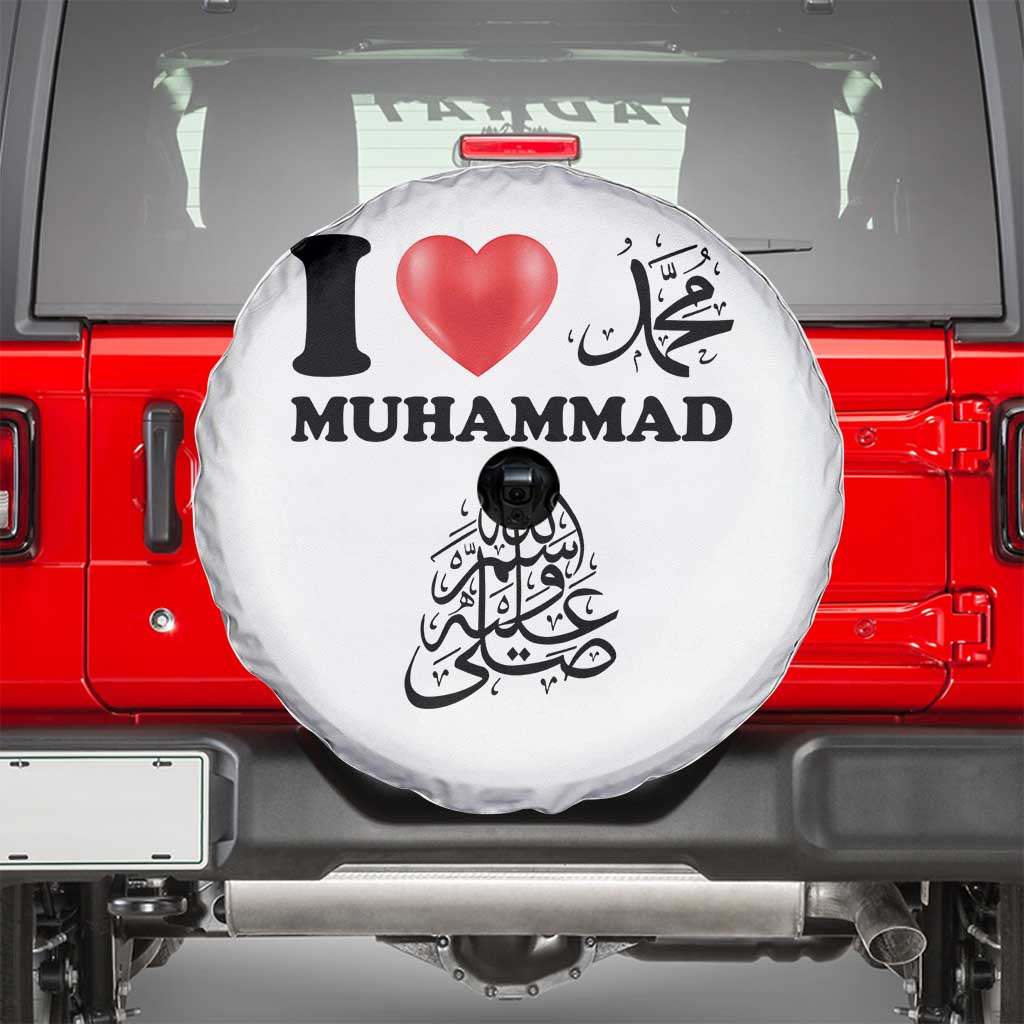 I Love Muhammad Spare Tire Cover Musliam Identity Faith Peace Pride Islamic Calligraphy - Wonder Print Shop