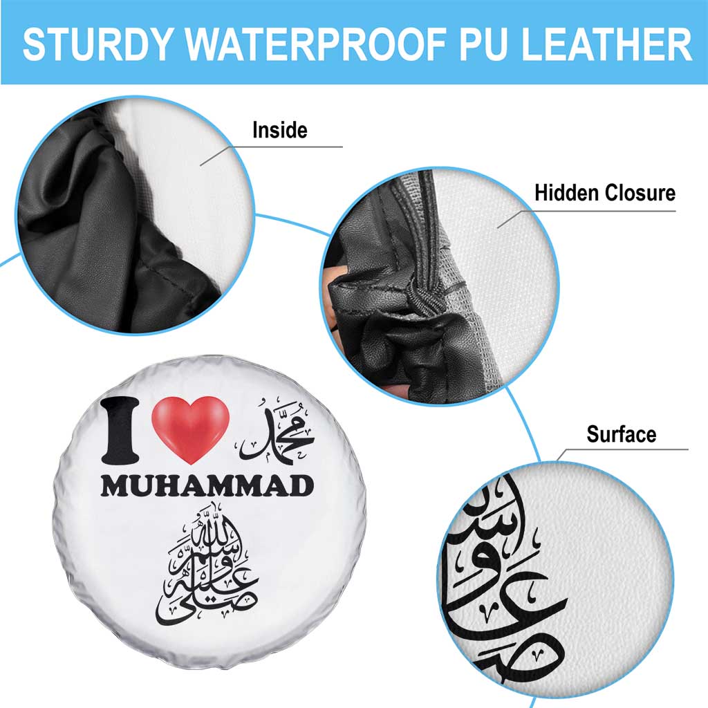 I Love Muhammad Spare Tire Cover Musliam Identity Faith Peace Pride Islamic Calligraphy - Wonder Print Shop