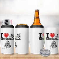 I Love Muhammad 4 in 1 Can Cooler Tumbler Musliam Identity Faith Peace Pride Islamic Calligraphy - Wonder Print Shop