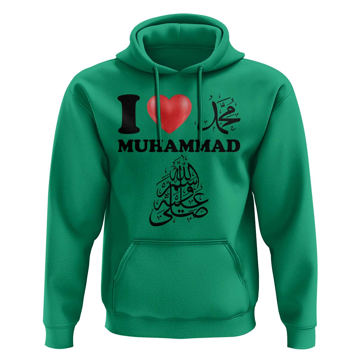 I Love Muhammad Hoodie Musliam Identity Faith Peace Pride Islamic Calligraphy - Wonder Print Shop