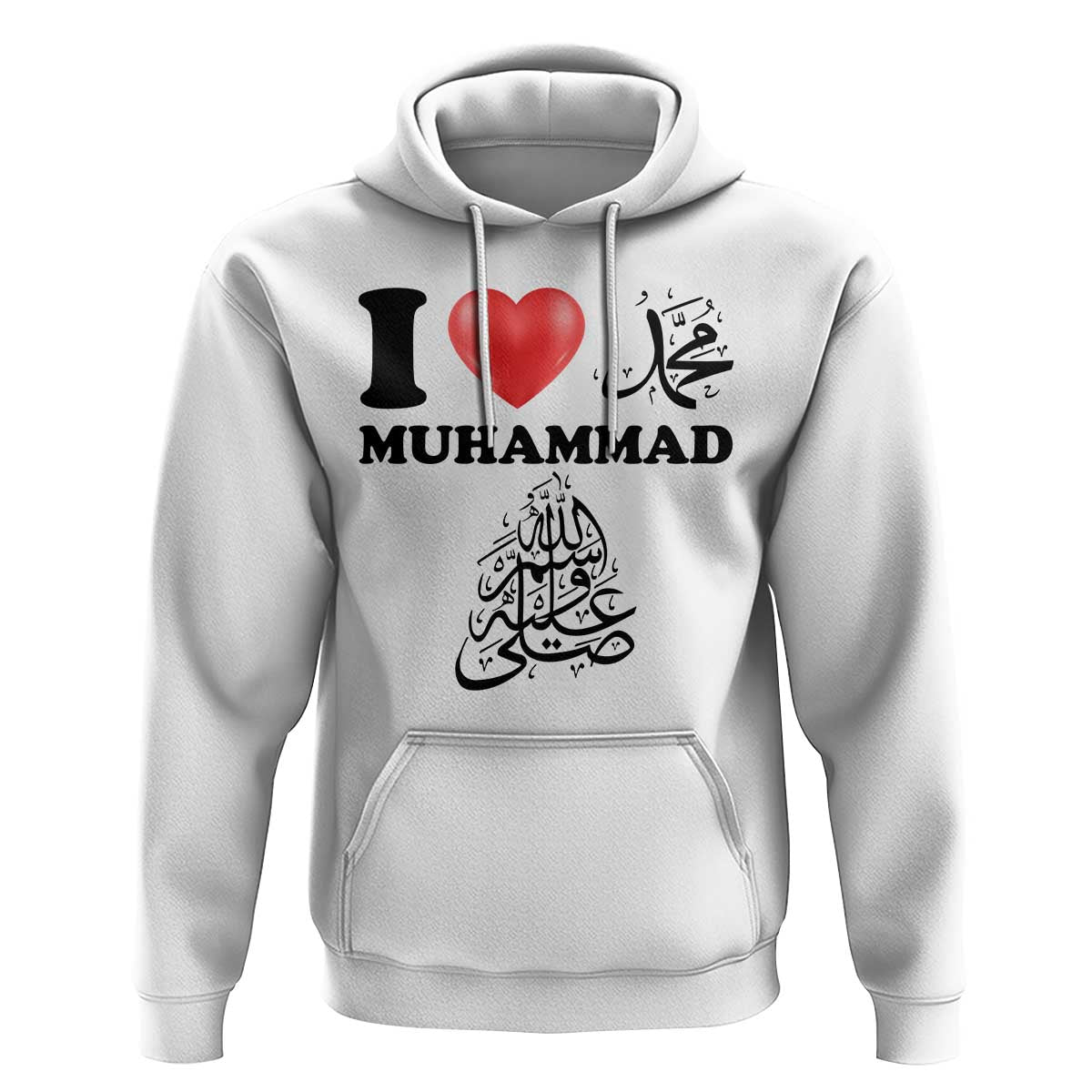 I Love Muhammad Hoodie Musliam Identity Faith Peace Pride Islamic Calligraphy - Wonder Print Shop