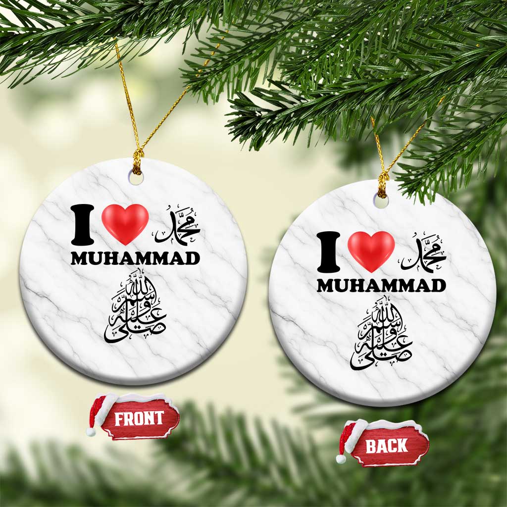 I Love Muhammad Ceramic Ornament Musliam Identity Faith Peace Pride Islamic Calligraphy - Wonder Print Shop