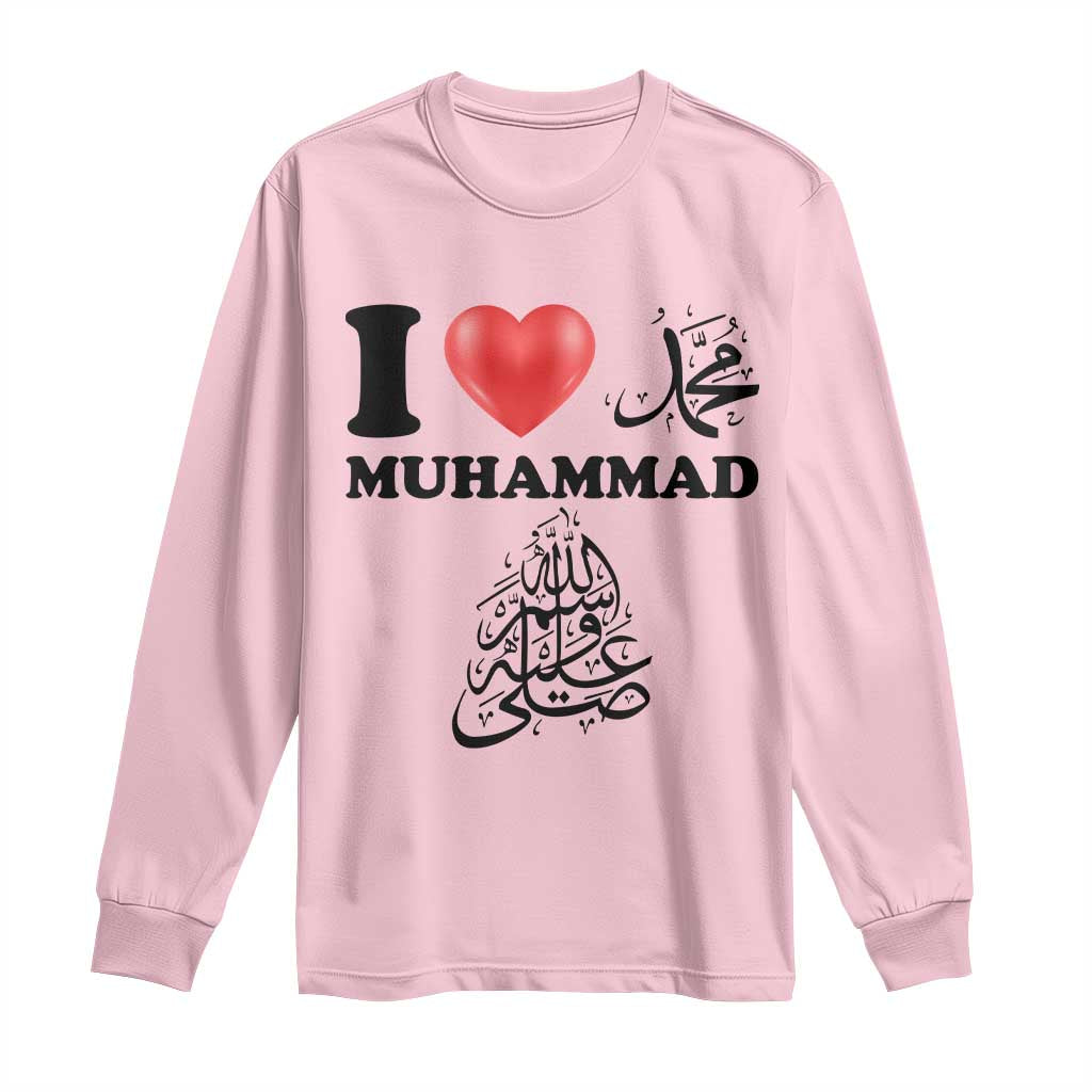I Love Muhammad Long Sleeve Shirt Musliam Identity Faith Peace Pride Islamic Calligraphy - Wonder Print Shop