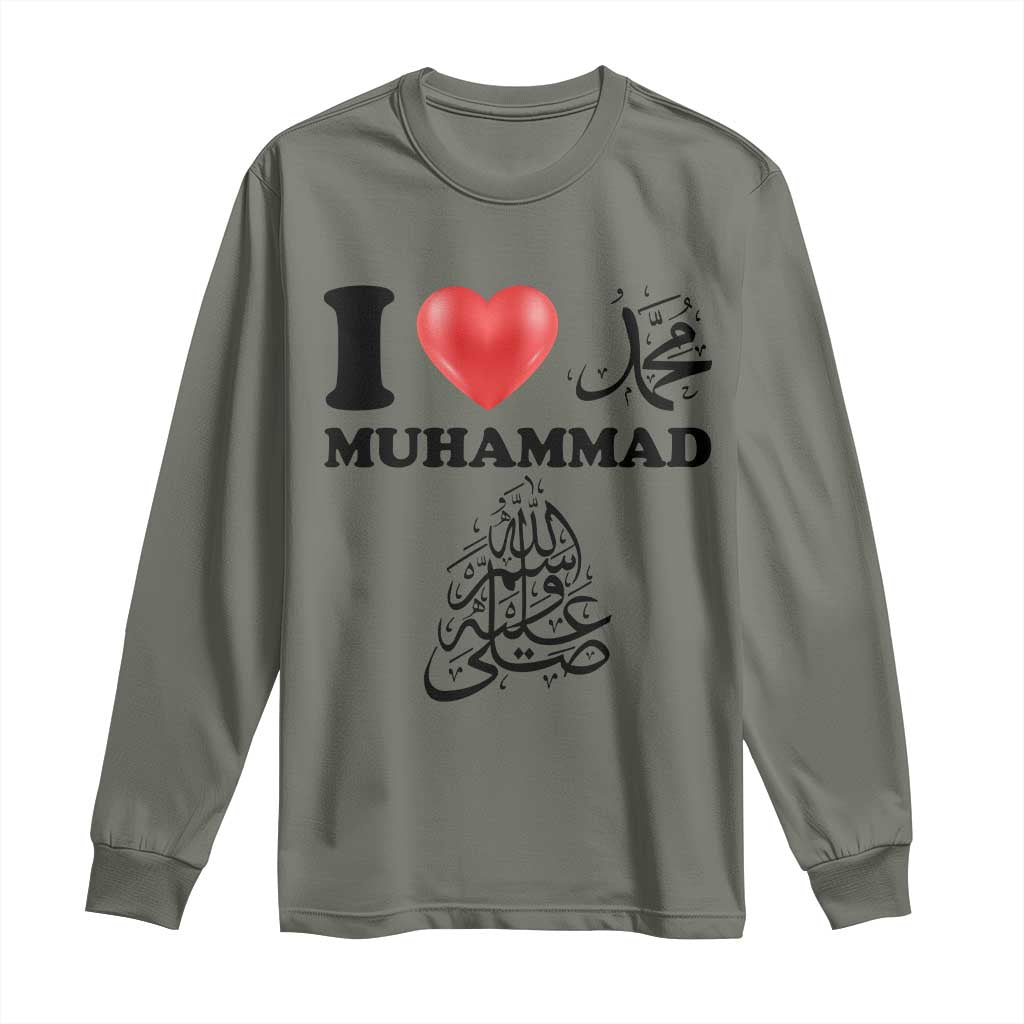 I Love Muhammad Long Sleeve Shirt Musliam Identity Faith Peace Pride Islamic Calligraphy - Wonder Print Shop