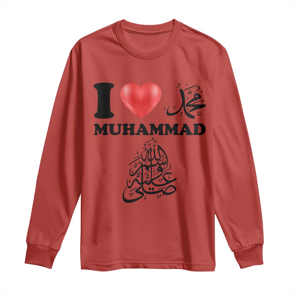 I Love Muhammad Long Sleeve Shirt Musliam Identity Faith Peace Pride Islamic Calligraphy - Wonder Print Shop