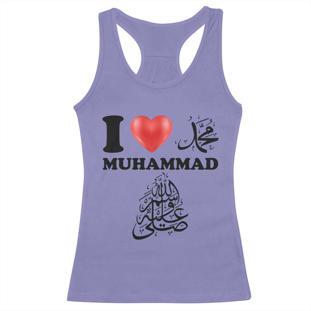 I Love Muhammad Racerback Tank Top Musliam Identity Faith Peace Pride Islamic Calligraphy - Wonder Print Shop