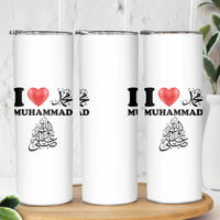 I Love Muhammad Skinny Tumbler Musliam Identity Faith Peace Pride Islamic Calligraphy - Wonder Print Shop
