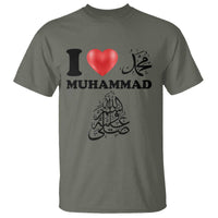 I Love Muhammad T Shirt Musliam Identity Faith Peace Pride Islamic Calligraphy - Wonder Print Shop