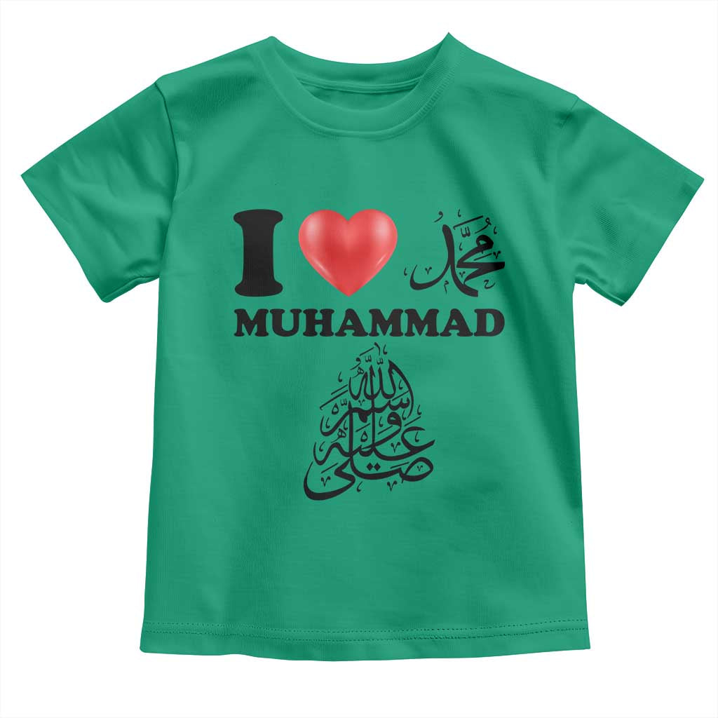 I Love Muhammad Toddler T Shirt Musliam Identity Faith Peace Pride Islamic Calligraphy - Wonder Print Shop