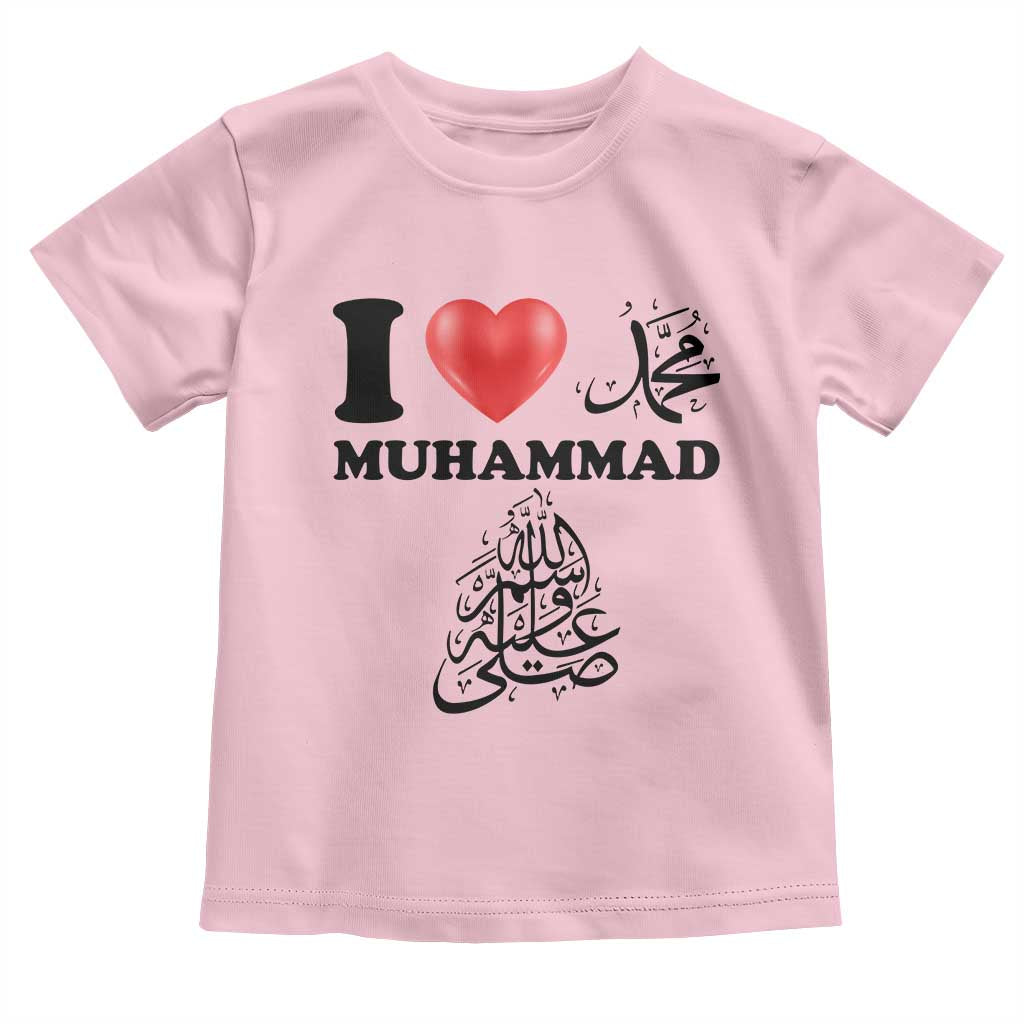 I Love Muhammad Toddler T Shirt Musliam Identity Faith Peace Pride Islamic Calligraphy - Wonder Print Shop