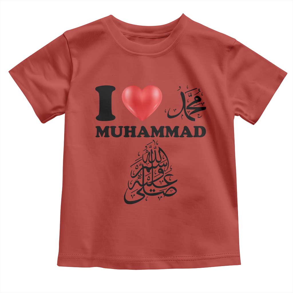 I Love Muhammad Toddler T Shirt Musliam Identity Faith Peace Pride Islamic Calligraphy - Wonder Print Shop