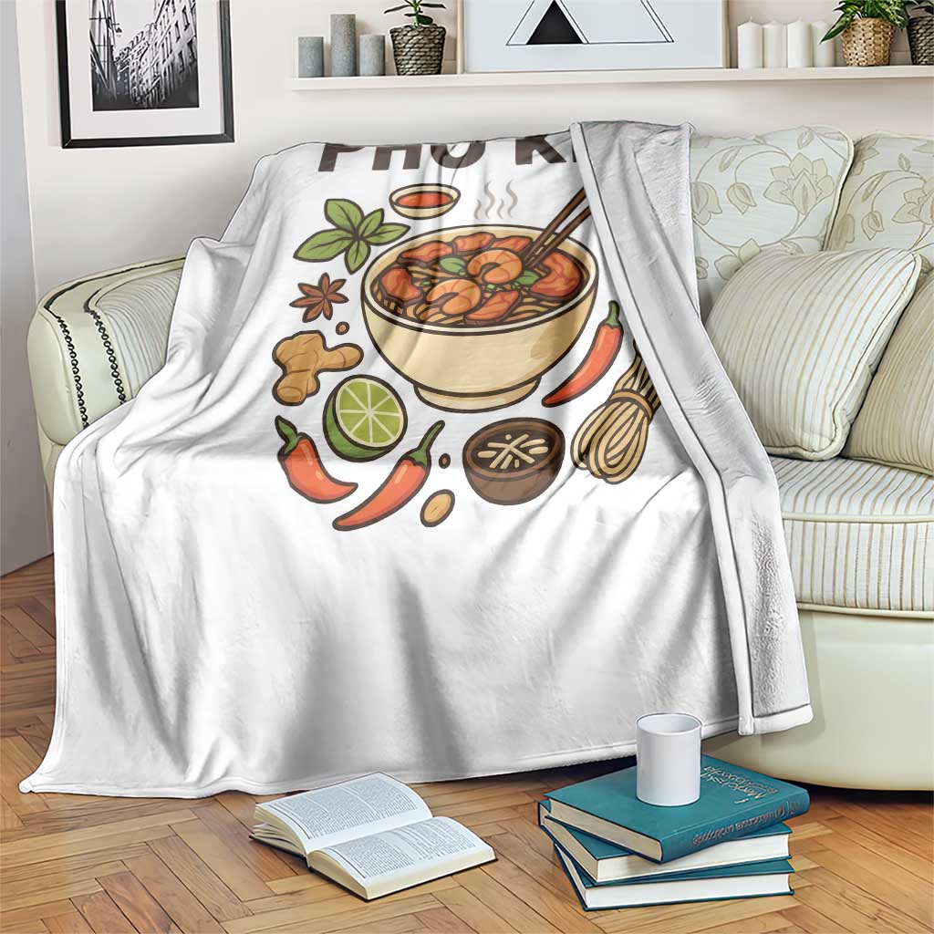 Funny Pho Kit Vietnamese Noodle Pun Throw Blanket Ramen Pho Lovers Hilarious Foodie Graphic - Wonder Print Shop