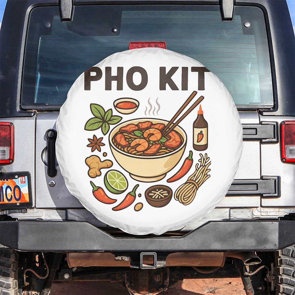 Funny Pho Kit Vietnamese Noodle Pun Spare Tire Cover Ramen Pho Lovers Hilarious Foodie Graphic - Wonder Print Shop