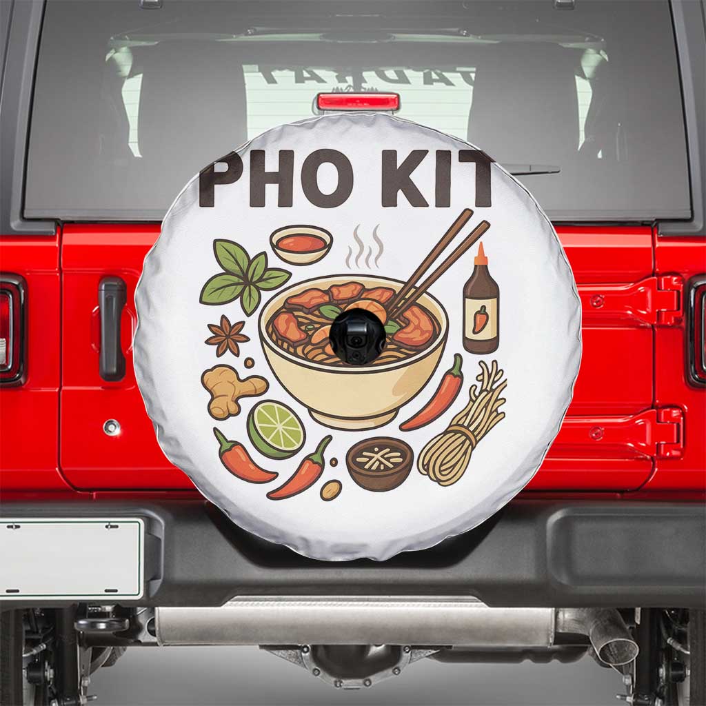 Funny Pho Kit Vietnamese Noodle Pun Spare Tire Cover Ramen Pho Lovers Hilarious Foodie Graphic - Wonder Print Shop