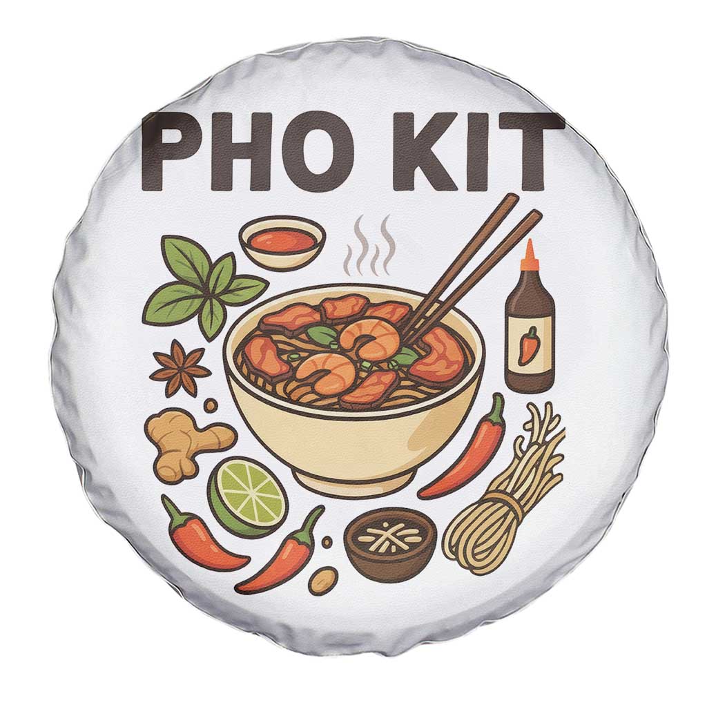 Funny Pho Kit Vietnamese Noodle Pun Spare Tire Cover Ramen Pho Lovers Hilarious Foodie Graphic - Wonder Print Shop
