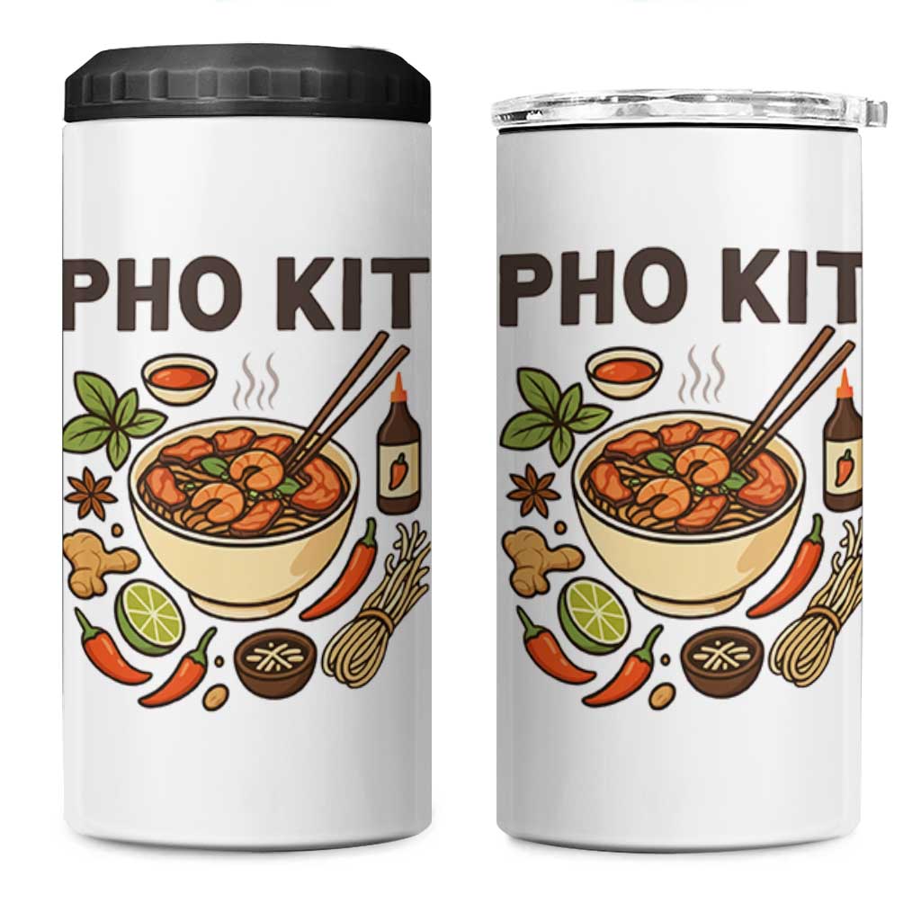 Funny Pho Kit Vietnamese Noodle Pun 4 in 1 Can Cooler Tumbler Ramen Pho Lovers Hilarious Foodie Graphic - Wonder Print Shop