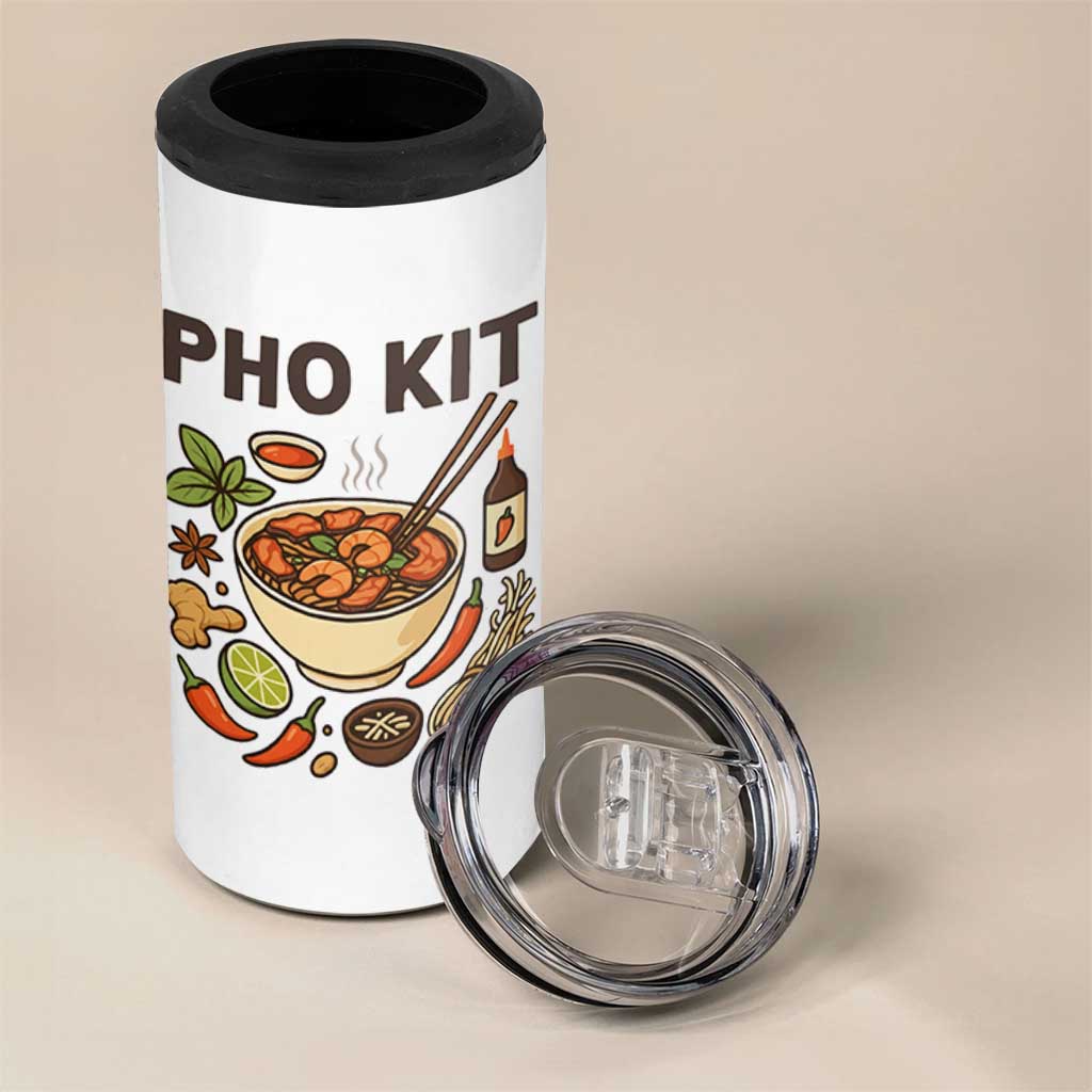 Funny Pho Kit Vietnamese Noodle Pun 4 in 1 Can Cooler Tumbler Ramen Pho Lovers Hilarious Foodie Graphic - Wonder Print Shop