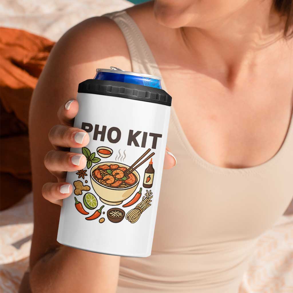 Funny Pho Kit Vietnamese Noodle Pun 4 in 1 Can Cooler Tumbler Ramen Pho Lovers Hilarious Foodie Graphic - Wonder Print Shop