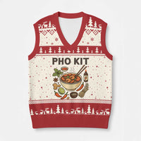 Funny Pho Kit Vietnamese Noodle Pun V-Neck Knit Sweater Vest Ramen Pho Lovers Hilarious Foodie Graphic - Wonder Print Shop