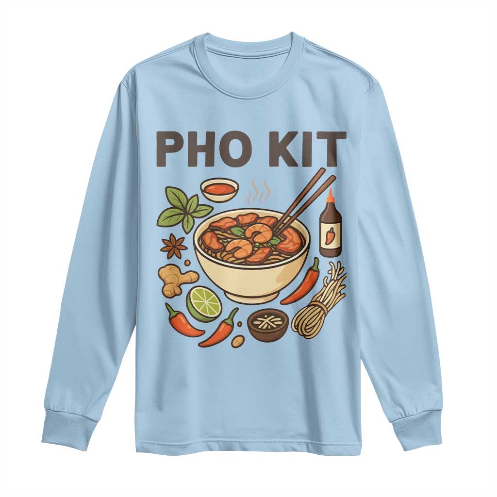 Funny Pho Kit Vietnamese Noodle Pun Long Sleeve Shirt Ramen Pho Lovers Hilarious Foodie Graphic - Wonder Print Shop