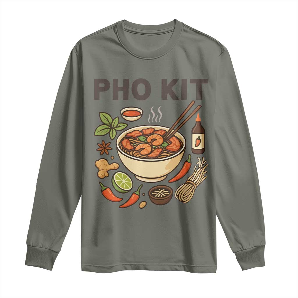 Funny Pho Kit Vietnamese Noodle Pun Long Sleeve Shirt Ramen Pho Lovers Hilarious Foodie Graphic - Wonder Print Shop