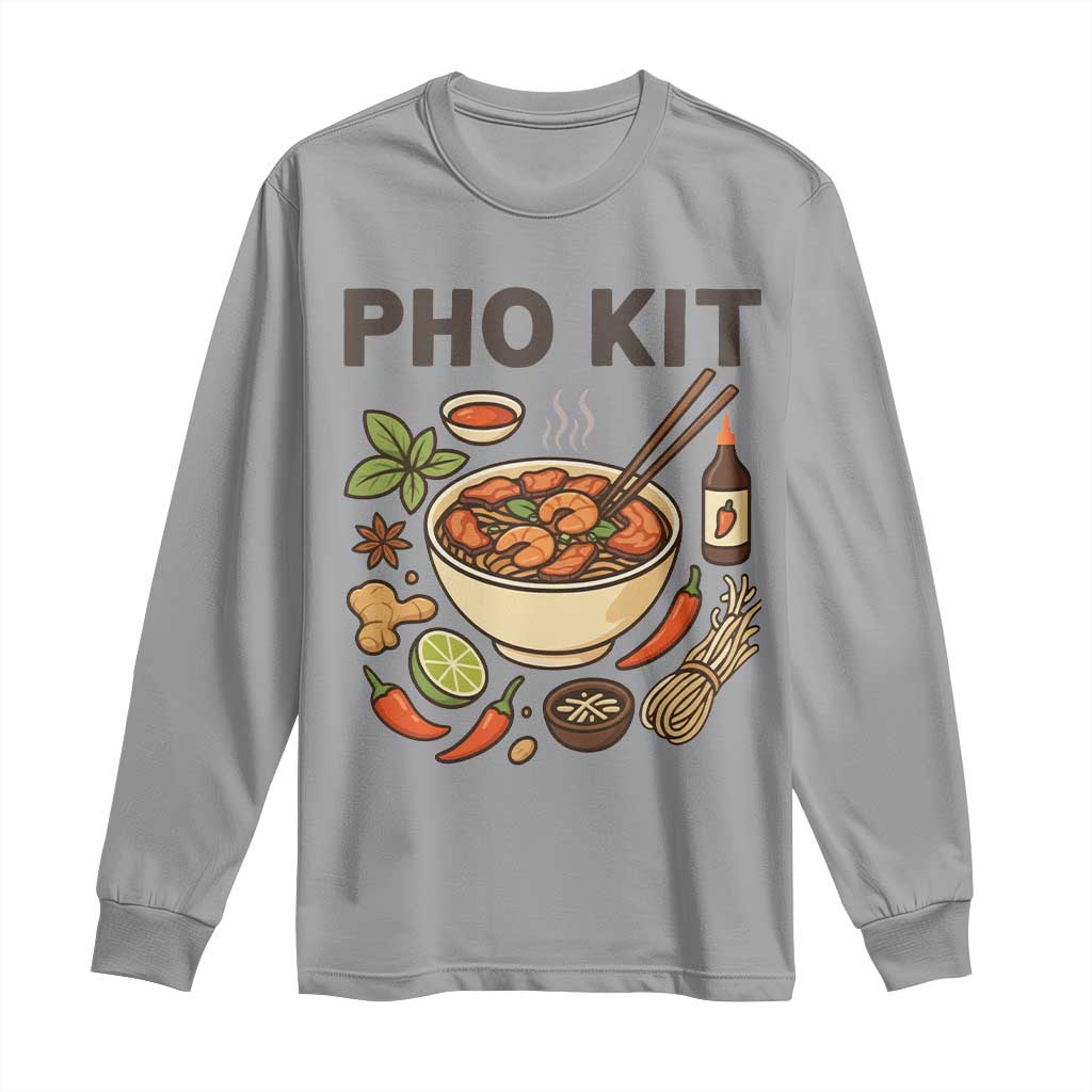 Funny Pho Kit Vietnamese Noodle Pun Long Sleeve Shirt Ramen Pho Lovers Hilarious Foodie Graphic - Wonder Print Shop