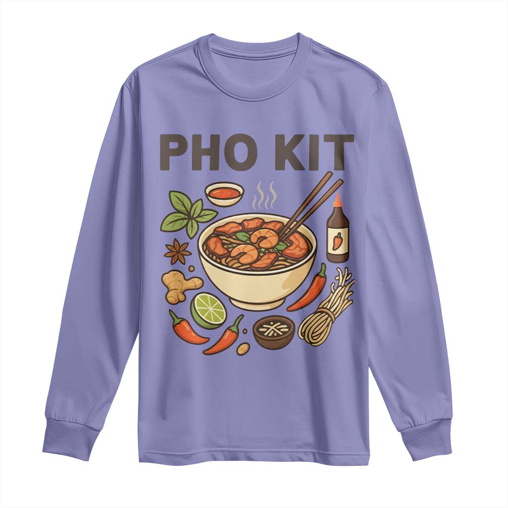 Funny Pho Kit Vietnamese Noodle Pun Long Sleeve Shirt Ramen Pho Lovers Hilarious Foodie Graphic - Wonder Print Shop