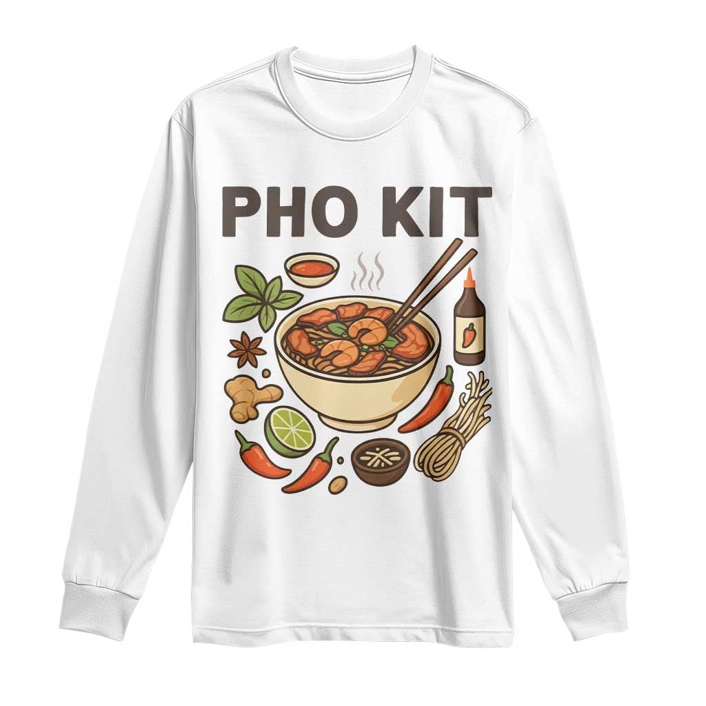 Funny Pho Kit Vietnamese Noodle Pun Long Sleeve Shirt Ramen Pho Lovers Hilarious Foodie Graphic - Wonder Print Shop