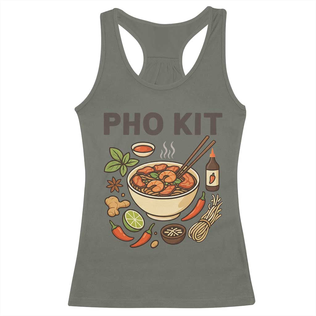 Funny Pho Kit Vietnamese Noodle Pun Racerback Tank Top Ramen Pho Lovers Hilarious Foodie Graphic - Wonder Print Shop