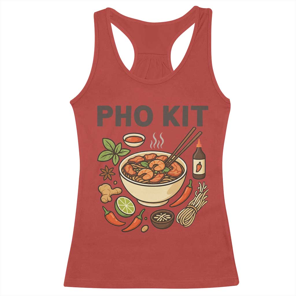 Funny Pho Kit Vietnamese Noodle Pun Racerback Tank Top Ramen Pho Lovers Hilarious Foodie Graphic - Wonder Print Shop