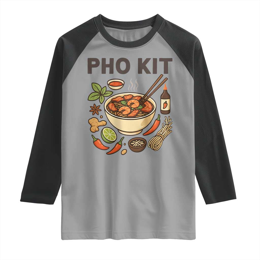 Funny Pho Kit Vietnamese Noodle Pun Raglan Shirt Ramen Pho Lovers Hilarious Foodie Graphic - Wonder Print Shop