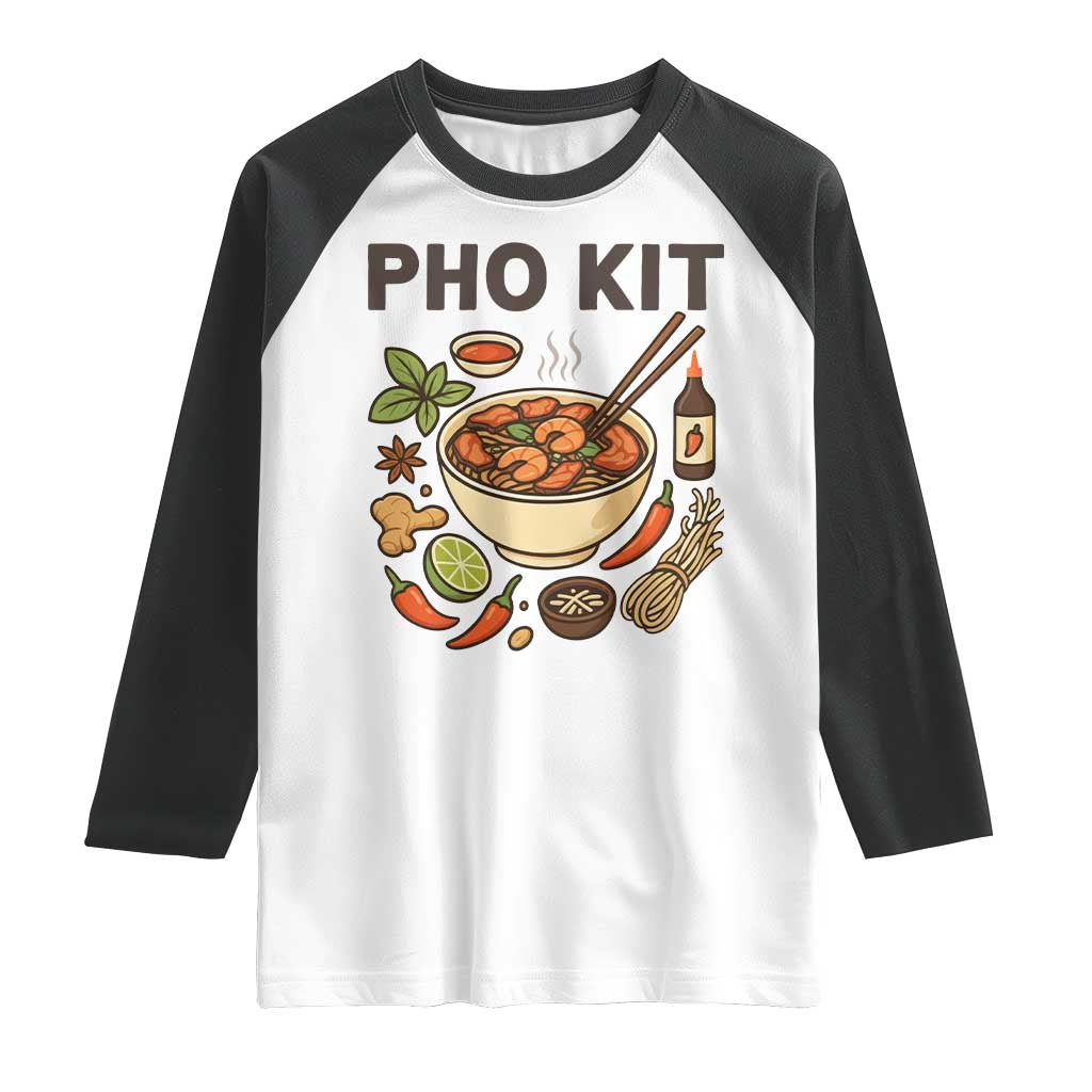 Funny Pho Kit Vietnamese Noodle Pun Raglan Shirt Ramen Pho Lovers Hilarious Foodie Graphic - Wonder Print Shop