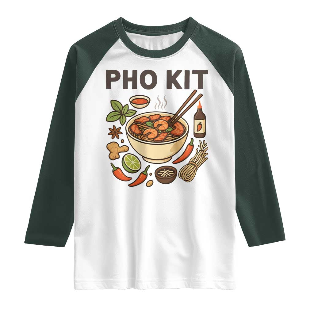 Funny Pho Kit Vietnamese Noodle Pun Raglan Shirt Ramen Pho Lovers Hilarious Foodie Graphic - Wonder Print Shop