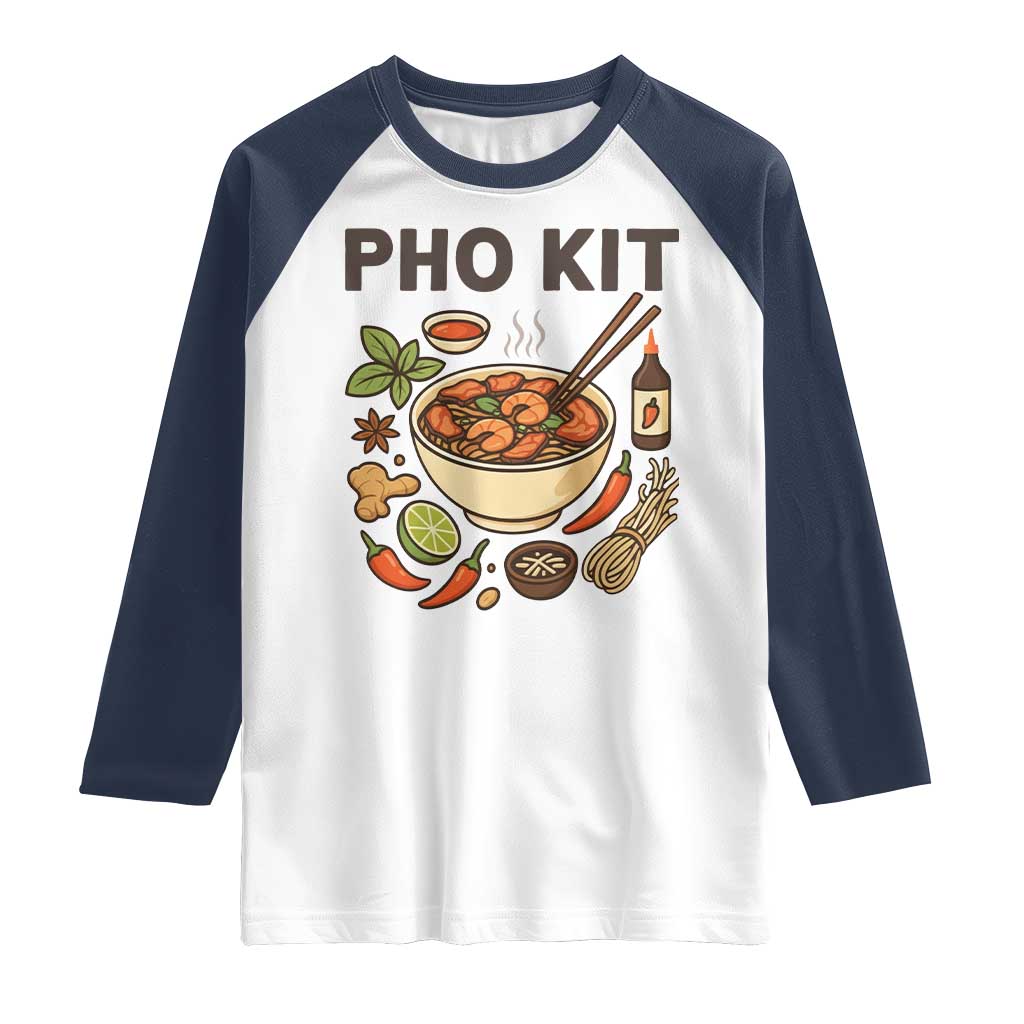 Funny Pho Kit Vietnamese Noodle Pun Raglan Shirt Ramen Pho Lovers Hilarious Foodie Graphic - Wonder Print Shop