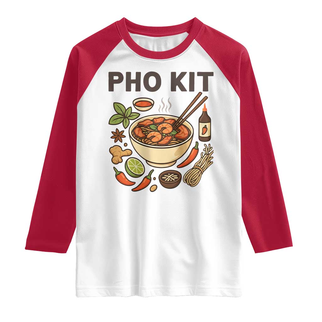 Funny Pho Kit Vietnamese Noodle Pun Raglan Shirt Ramen Pho Lovers Hilarious Foodie Graphic - Wonder Print Shop