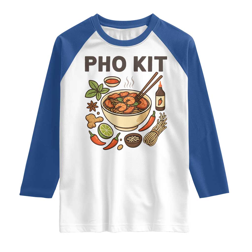 Funny Pho Kit Vietnamese Noodle Pun Raglan Shirt Ramen Pho Lovers Hilarious Foodie Graphic - Wonder Print Shop