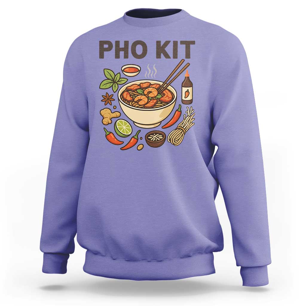 Funny Pho Kit Vietnamese Noodle Pun Sweatshirt Ramen Pho Lovers Hilarious Foodie Graphic - Wonder Print Shop