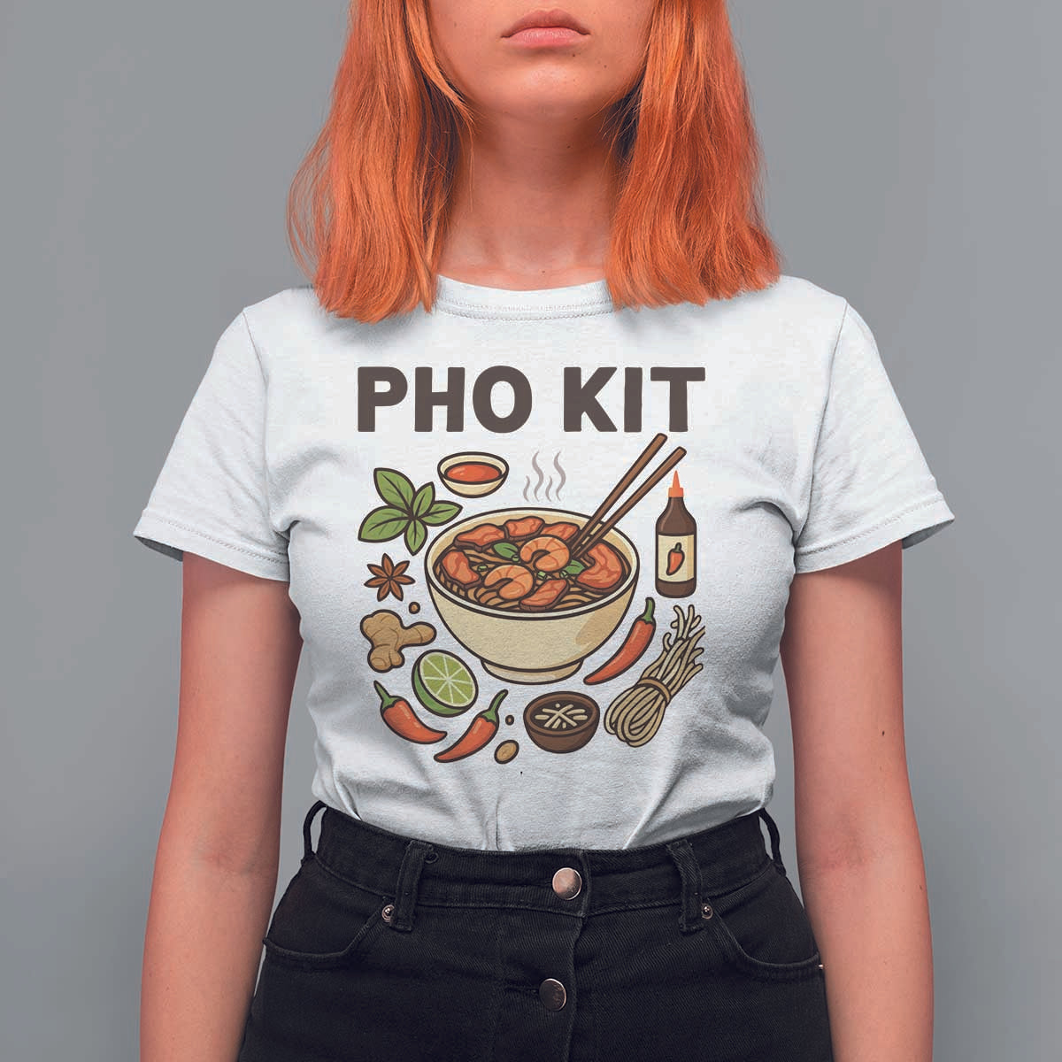 Funny Pho Kit Vietnamese Noodle Pun T Shirt For Women Ramen Pho Lovers Hilarious Foodie Graphic - Wonder Print Shop
