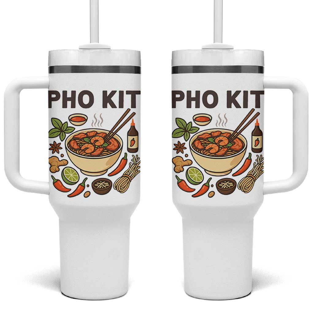Funny Pho Kit Vietnamese Noodle Pun Tumbler With Handle Ramen Pho Lovers Hilarious Foodie Graphic - Wonder Print Shop