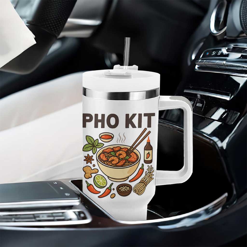 Funny Pho Kit Vietnamese Noodle Pun Tumbler With Handle Ramen Pho Lovers Hilarious Foodie Graphic - Wonder Print Shop