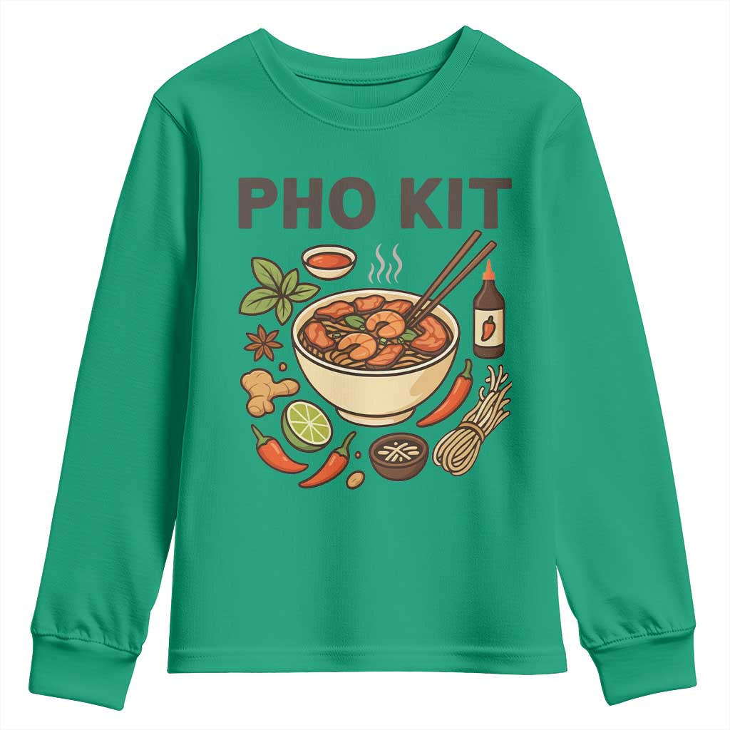Funny Pho Kit Vietnamese Noodle Pun Youth Sweatshirt Ramen Pho Lovers Hilarious Foodie Graphic - Wonder Print Shop