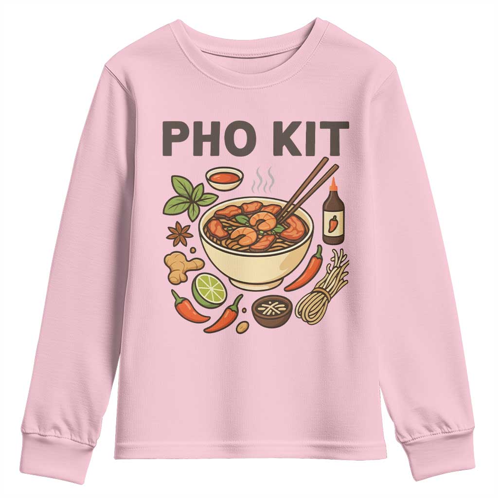 Funny Pho Kit Vietnamese Noodle Pun Youth Sweatshirt Ramen Pho Lovers Hilarious Foodie Graphic - Wonder Print Shop