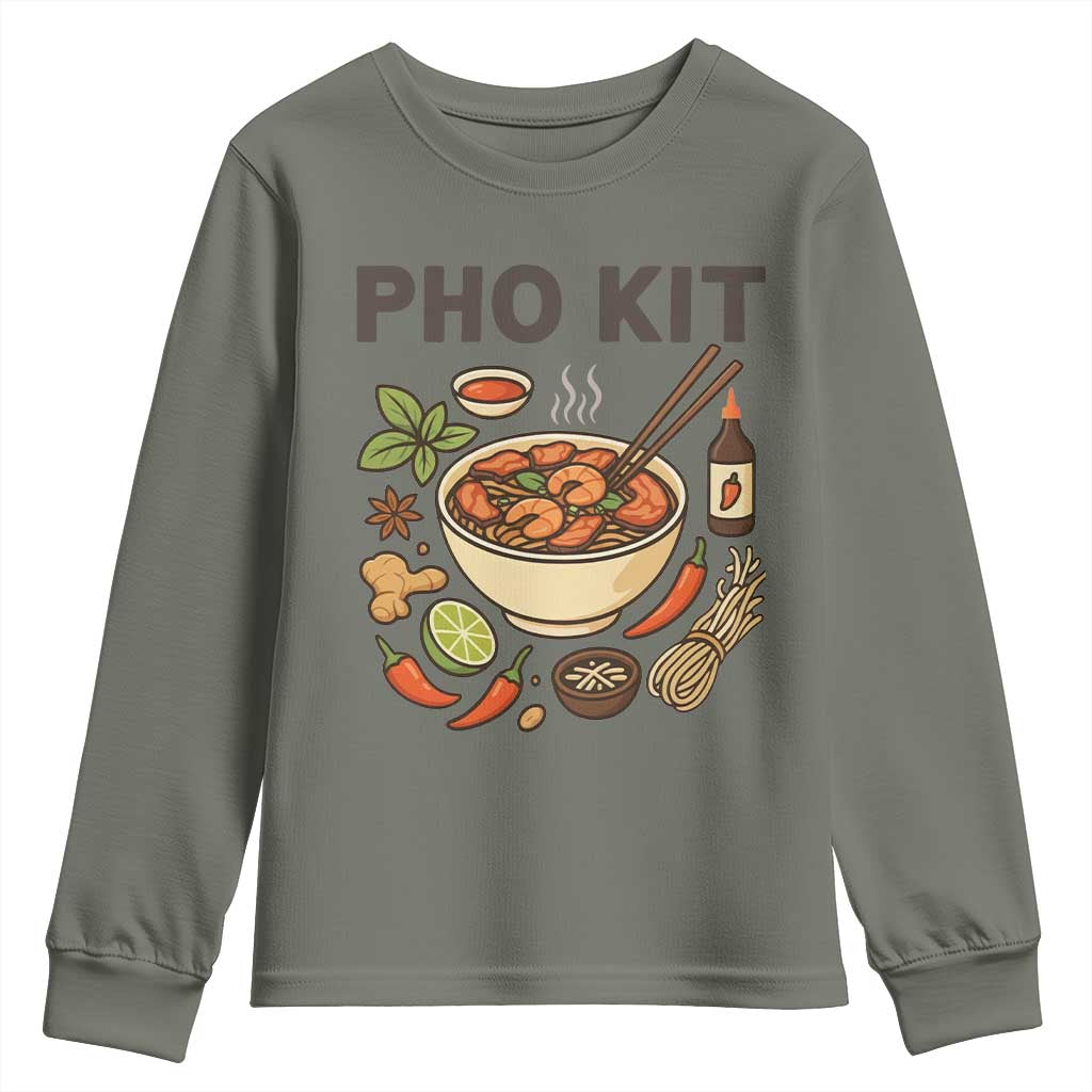 Funny Pho Kit Vietnamese Noodle Pun Youth Sweatshirt Ramen Pho Lovers Hilarious Foodie Graphic - Wonder Print Shop