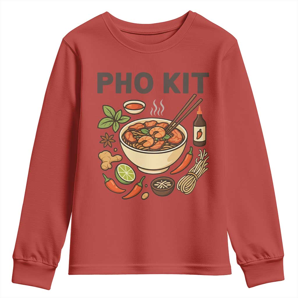 Funny Pho Kit Vietnamese Noodle Pun Youth Sweatshirt Ramen Pho Lovers Hilarious Foodie Graphic - Wonder Print Shop
