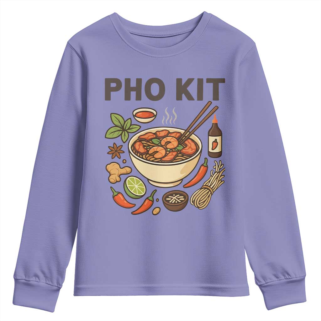 Funny Pho Kit Vietnamese Noodle Pun Youth Sweatshirt Ramen Pho Lovers Hilarious Foodie Graphic - Wonder Print Shop