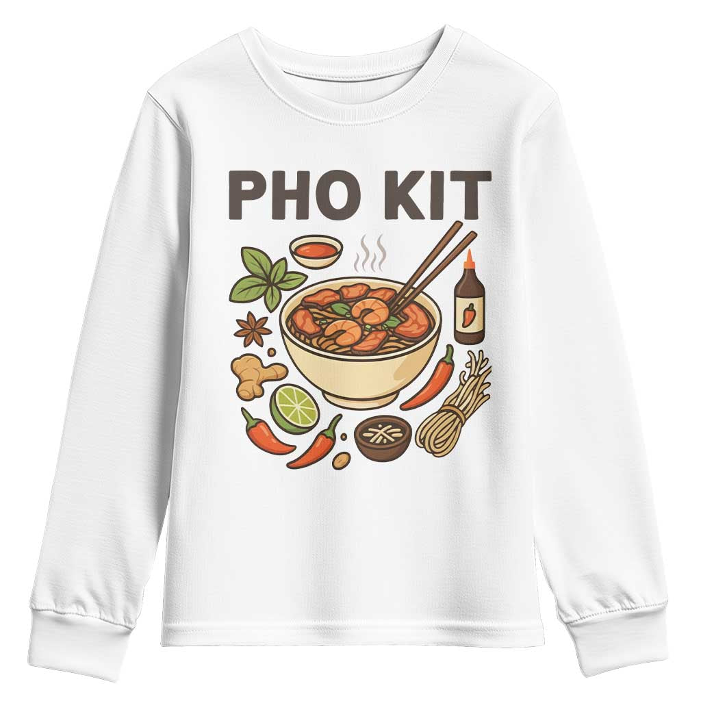 Funny Pho Kit Vietnamese Noodle Pun Youth Sweatshirt Ramen Pho Lovers Hilarious Foodie Graphic - Wonder Print Shop