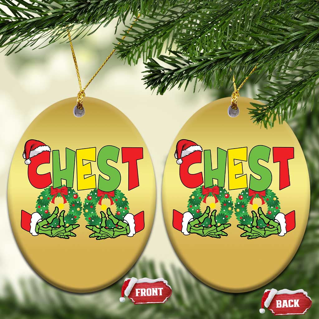Christmas Couples Christmas Ornament Chestnuts Xmas Matching Family Funny Chest Skeleton - Wonder Print Shop