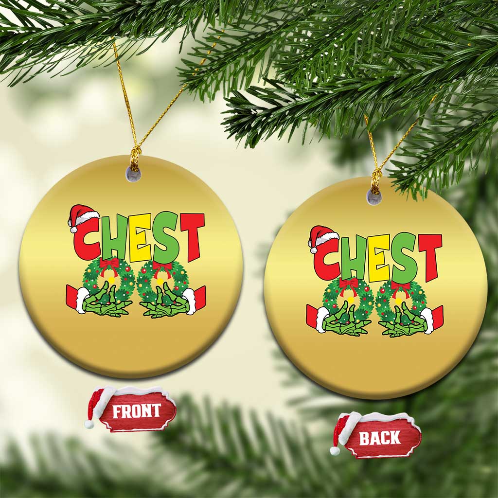 Christmas Couples Christmas Ornament Chestnuts Xmas Matching Family Funny Chest Skeleton - Wonder Print Shop