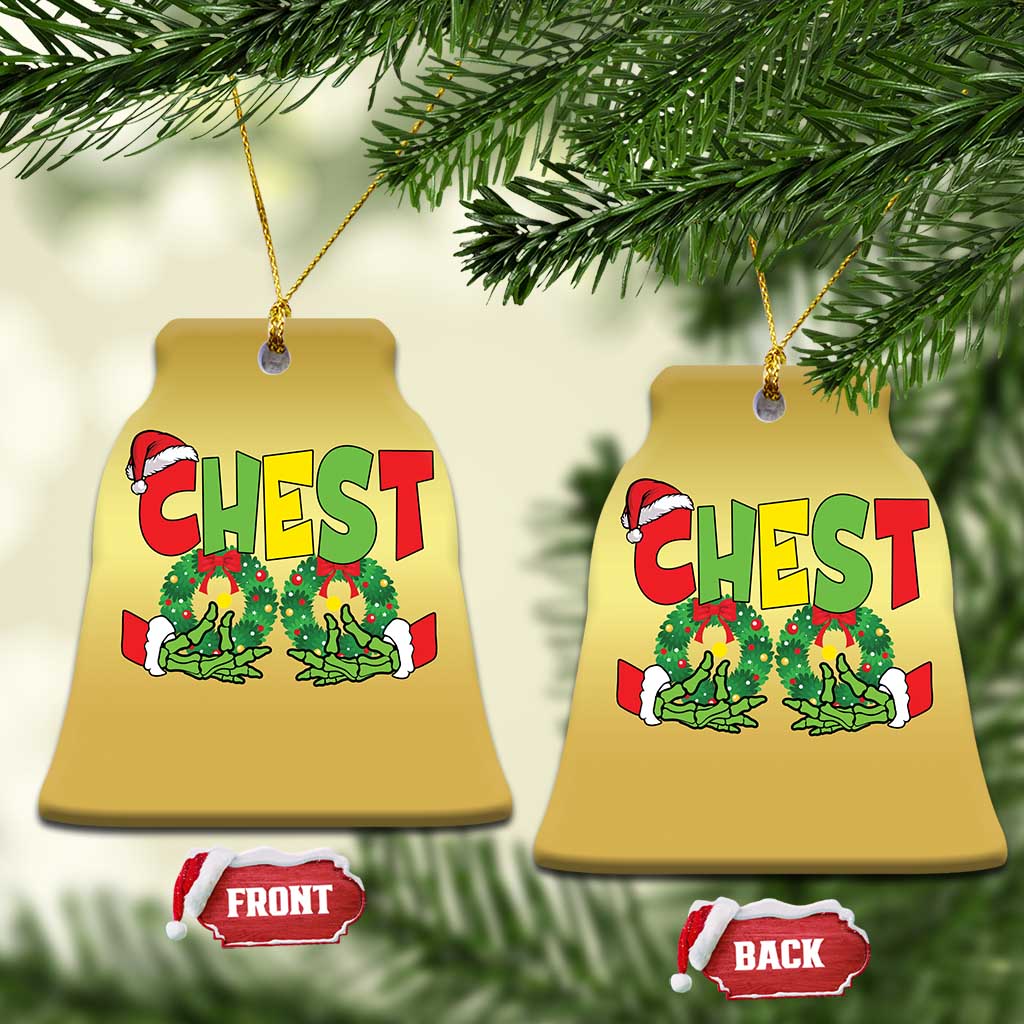 Christmas Couples Christmas Ornament Chestnuts Xmas Matching Family Funny Chest Skeleton - Wonder Print Shop